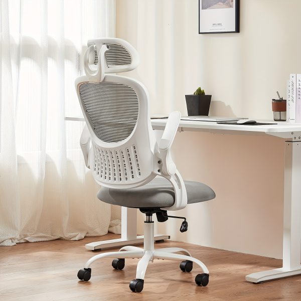 Ergonomic Mesh High-Back Rolling Office Chair with Adjustable Headrest and Lumbar Support for Home & Study